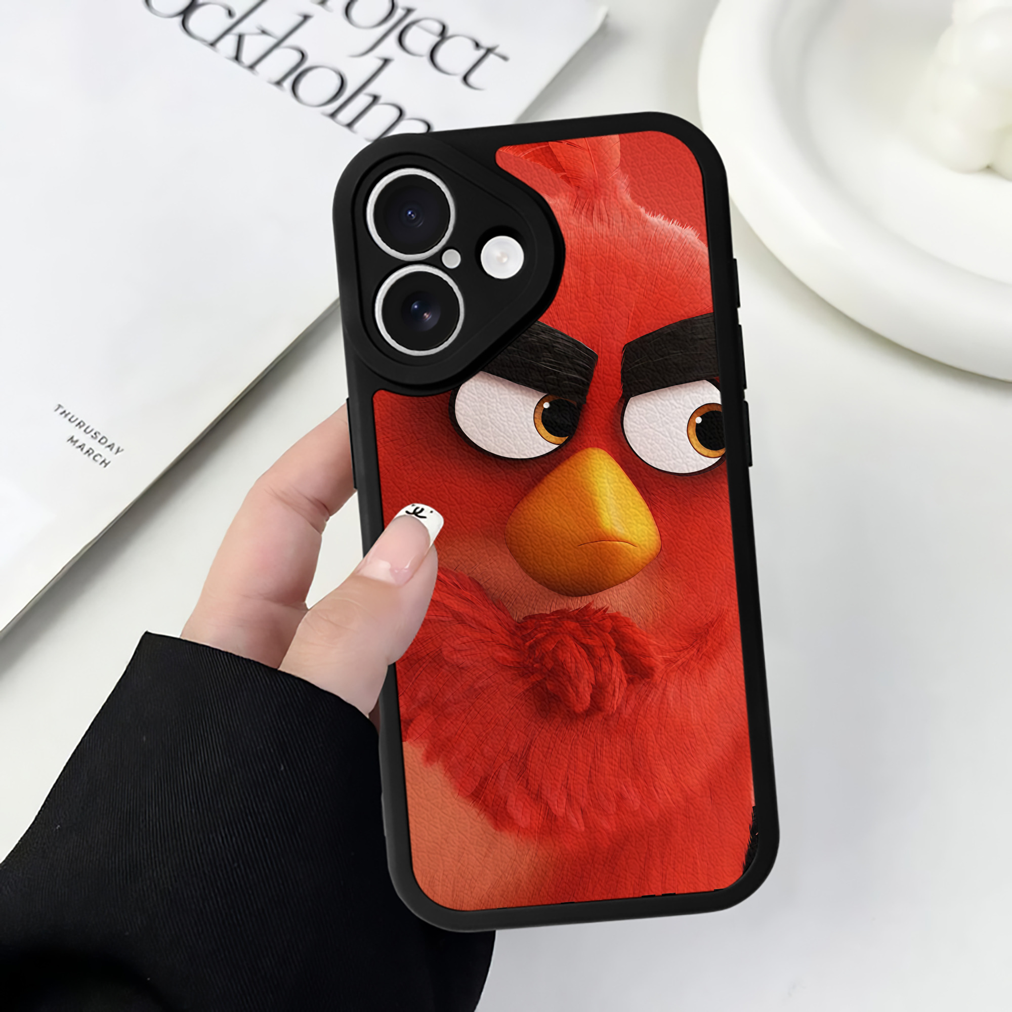 （画像用） Angry Birds アングリーバード 【iPhone 16シリーズ対応】シリコンスマホケース（レザー調） 材質：シリコン